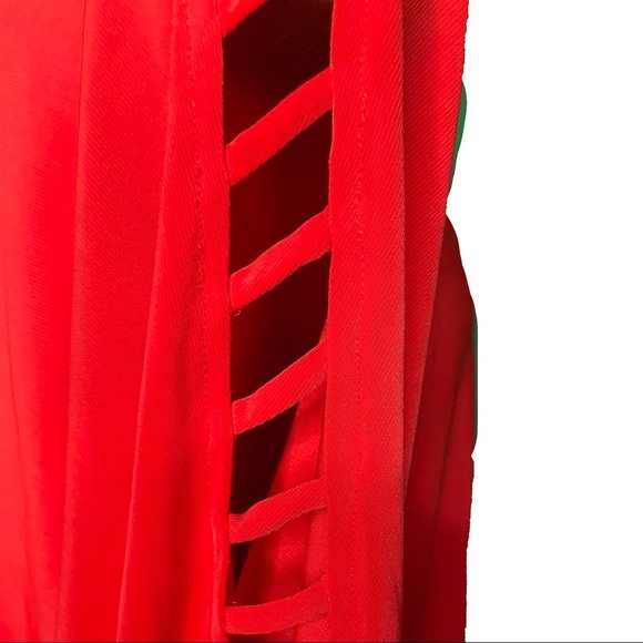 Bright Coral Tunic Top Cage Sleeve Blouse Oversized Vibrant Color Medium - Picture 5 of 7